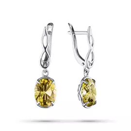 Серьги из серебра с цитрином 203825-007-0019