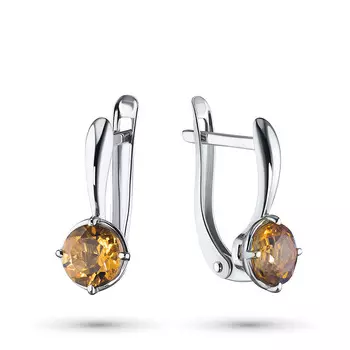 Серьги из серебра с цитрином э0636сг04200494