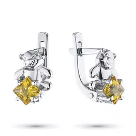 Серьги из серебра с цитрином э0611сг04200561
