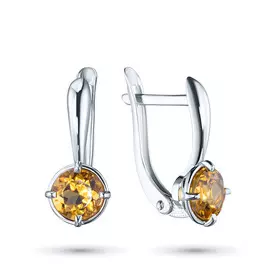 Серьги из серебра с цитрином э0620сг04200494