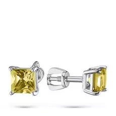 Серьги из серебра с цитрином э0630сг04200456