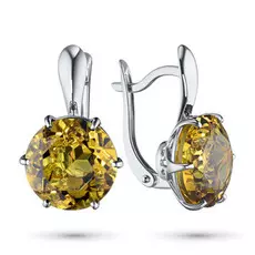 Серьги из серебра с цитрином э0630сг04200496