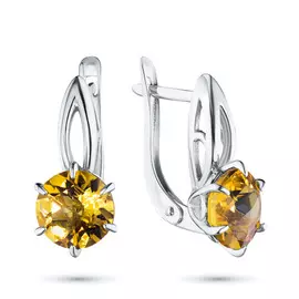 Серьги из серебра с цитрином э0636сг04200312