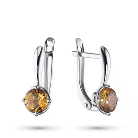 Серьги из серебра с цитрином э0636сг04200494