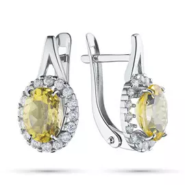 Серьги из серебра с цитрином и фианитом 203282-007-0019