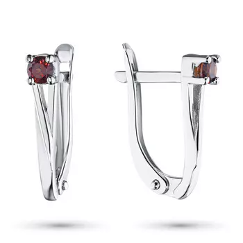 Серьги из серебра с гранатом 203672-006-0019