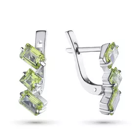 Серьги из серебра с хризолитами э0611сг04200438