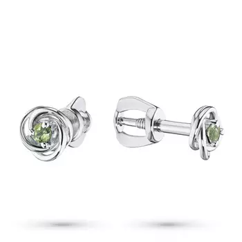 Серьги из серебра с хризолитом э0611сг04200380