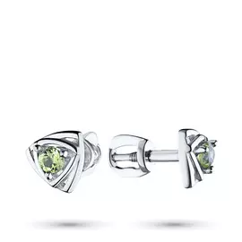 Серьги из серебра с хризолитом э0605сг04200406