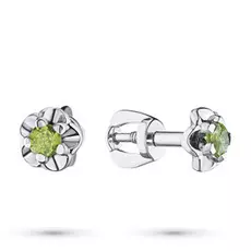 Серьги из серебра с хризолитом э0611сг04200374