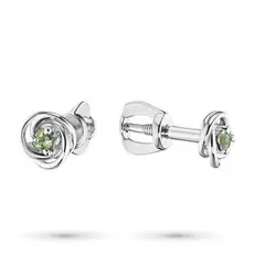 Серьги из серебра с хризолитом э0611сг04200380