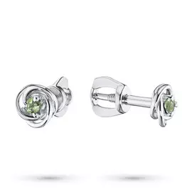 Серьги из серебра с хризолитом э0611сг04200380