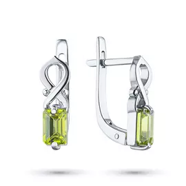 Серьги из серебра с хризолитом э0611сг04200532