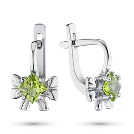 Серьги из серебра с хризолитом э0611сг04200538