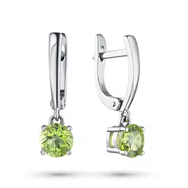 Серьги из серебра с хризолитом э0611сг04202604