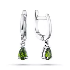Серьги из серебра с хризолитом э0611сг04202703
