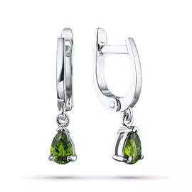 Серьги из серебра с хризолитом э0611сг04202703