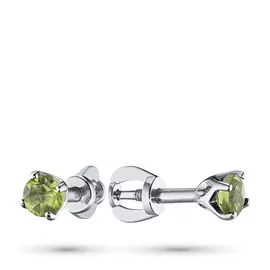 Серьги из серебра с хризолитом э0641сг04200279