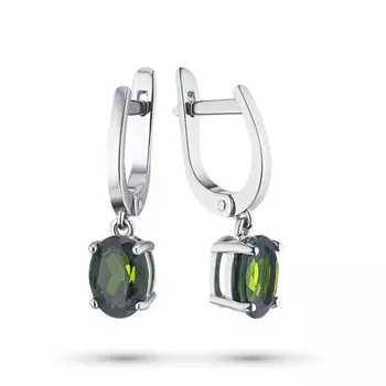 Серьги из серебра с хромдиопсидами э0605сг04202576