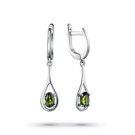 Серьги из серебра с хромдиопсидом э0605с_0919123