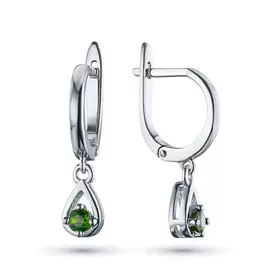 Серьги из серебра с хромдиопсидами э0605сг01132700