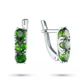 Серьги из серебра с хромдиопсидом э0605сг04164000