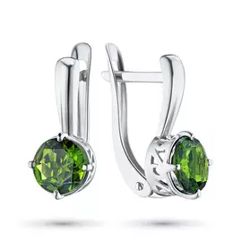 Серьги из серебра с хромдиопсидом э0605сг04200502