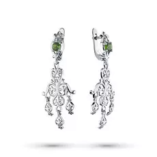 Серьги из серебра с хромдиопсидом э0605сг04201160