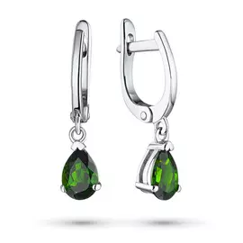 Серьги из серебра с хромдиопсидом э0605сг04202511