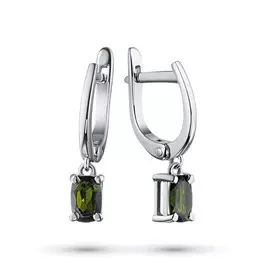 Серьги из серебра с хромдиопсидами э0605сг04202544