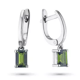 Серьги из серебра с хромдиопсидом э0605сг04202545