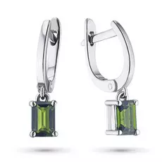 Серьги из серебра с хромдиопсидом э0605сг04202545