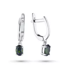 Серьги из серебра с хромдиопсидом э0605сг04202570