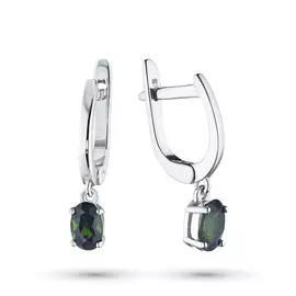Серьги из серебра с хромдиопсидом э0605сг04202570