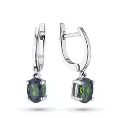 Серьги из серебра с хромдиопсидом э0605сг04202574