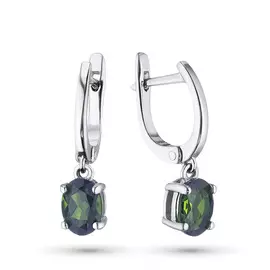 Серьги из серебра с хромдиопсидом э0605сг04202574