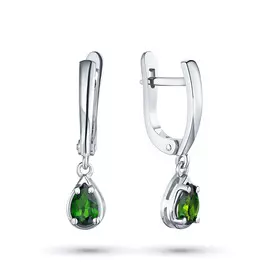 Серьги из серебра с хромдиопсидом э0605сг04202575