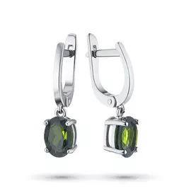 Серьги из серебра с хромдиопсидом э0605сг04202576