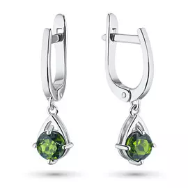 Серьги из серебра с хромдиопсидами э0605сг04202598