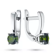 Серьги из серебра с хромдиопсидом э0605сг04202600