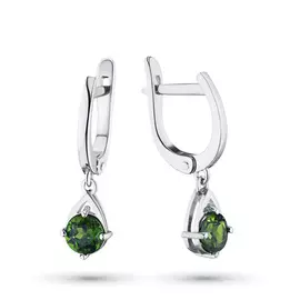 Серьги из серебра с хромдиопсидом э0605сг04202603
