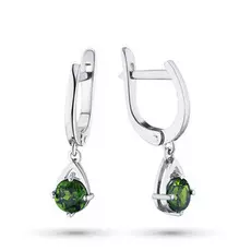 Серьги из серебра с хромдиопсидом э0605сг04202603