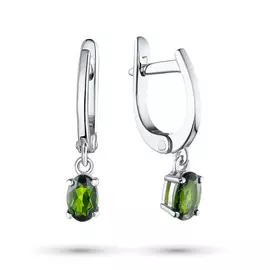 Серьги из серебра с хромдиопсидом э0605сг04202690