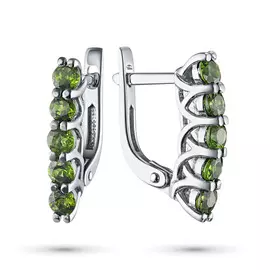 Серьги из серебра с хромдиопсидом э0605сг05103500