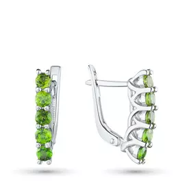 Серьги из серебра с хромдиопсидом э0605сг05103500