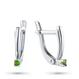 Серьги из серебра с хромдиопсидом э0605сг05151800