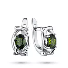 Серьги из серебра с хромдиопсидом э0605сг07193500