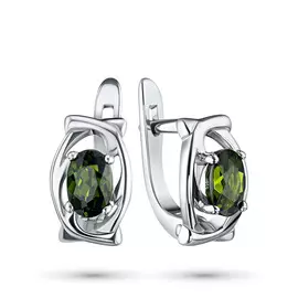 Серьги из серебра с хромдиопсидом э0605сг07193500