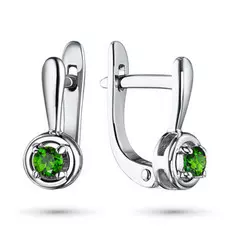 Серьги из серебра с хромдиопсидом э0605сг09191240