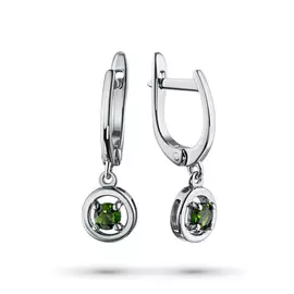 Серьги из серебра с хромдиопсидом э0605сг09191250